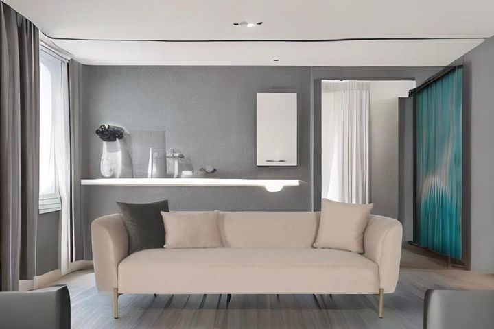 Macaroon Three Seater Sofa, Beige
