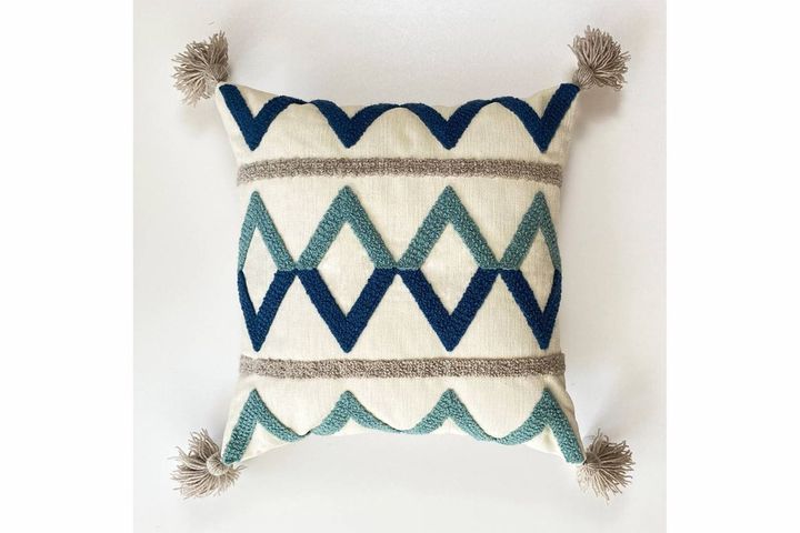 Waves Cushion Cover, 43 x 43 cm, Blue