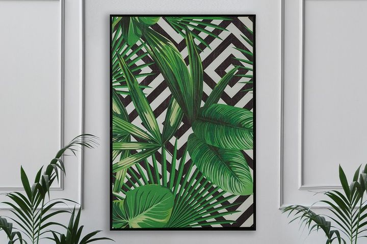 Tropikal Bild auf Leinwand mit Rahmen, 64x94 cm