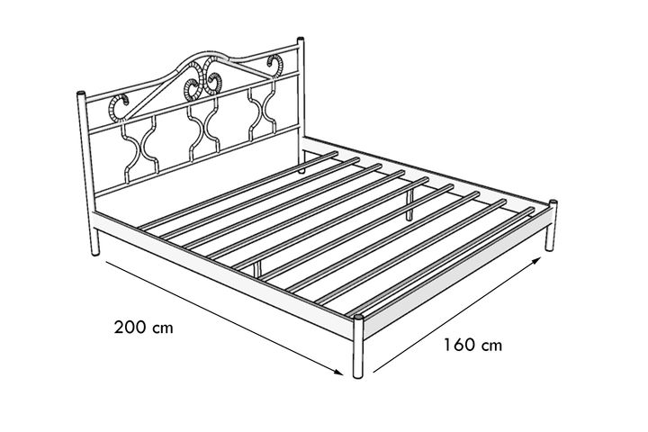 Gold Dobby Metalen Bedframe, 160x200 cm, Zwart