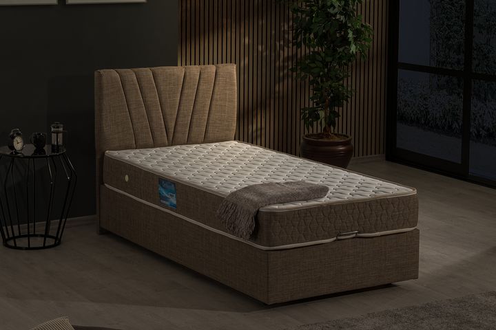 Francisco Boxspringbedset, 90x190 cm, Lichtbruin