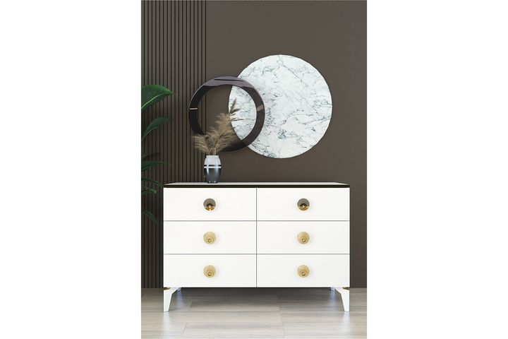 Barrstall Ladekast met 6 Lades, 120 cm, Wit