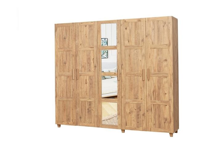 Victoria 5 Door Wardrobe, Oak