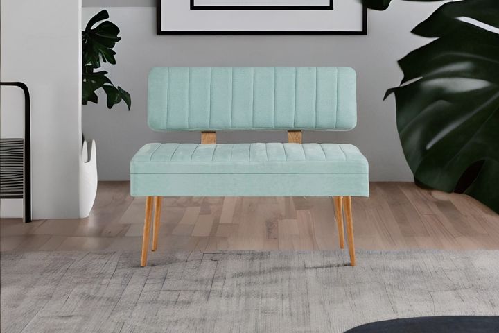 Vina Stoffen Bank Met Opbergruimte, Atlantisch Pistache Groen