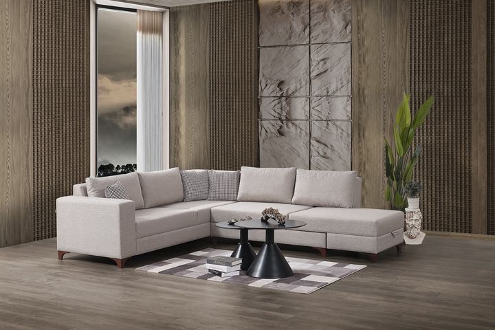 Masse Hoekbank Rechts, Creme