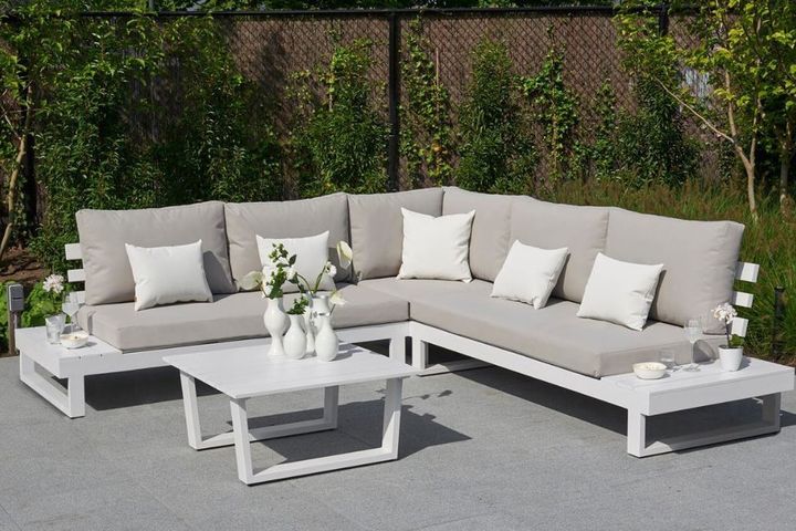 Zenio Lyra Outdoor Corner Sofa Set, White