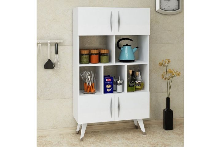 Castor Kitchen Cabinet, White