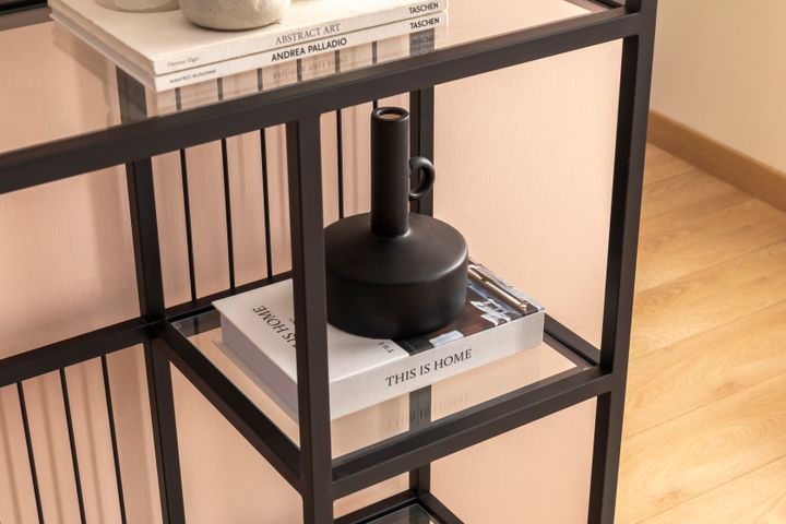 Lola Metalen Boekenkast, Zwart, 120 Cm