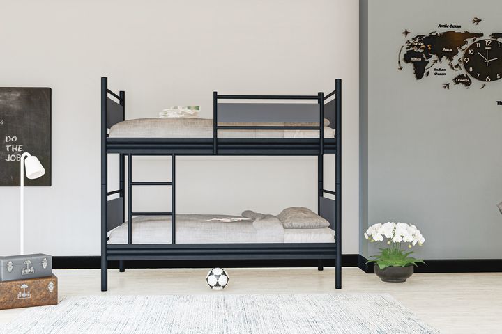 Star Stapelbed, 90x190 cm, Zwart en Antraciet