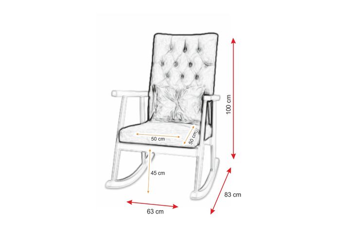 Asedia Trend Schommelstoel Gestoffeerd, Lichtbruin & Natuurlijke Kleur