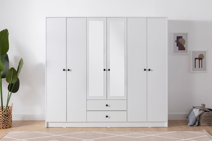 Metalia Lux Kledingkast met 6 Deuren en 2 Lades