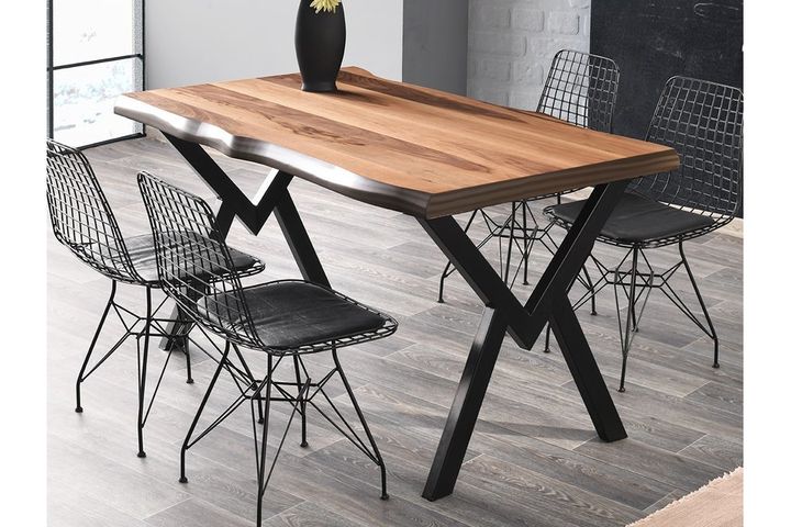 Agron Keukentafel, 140x90 cm, Walnoot & Zwart