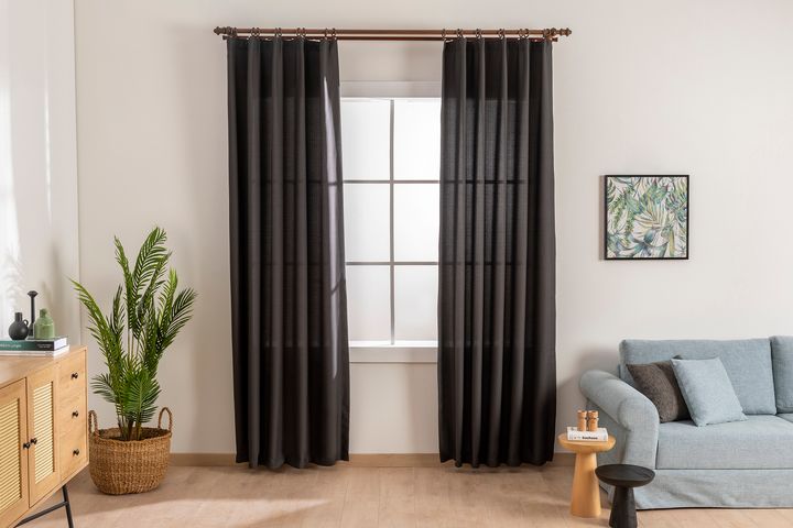 Tierra Darkening Curtain Pair, 240 x 250 cm, Anthracite
