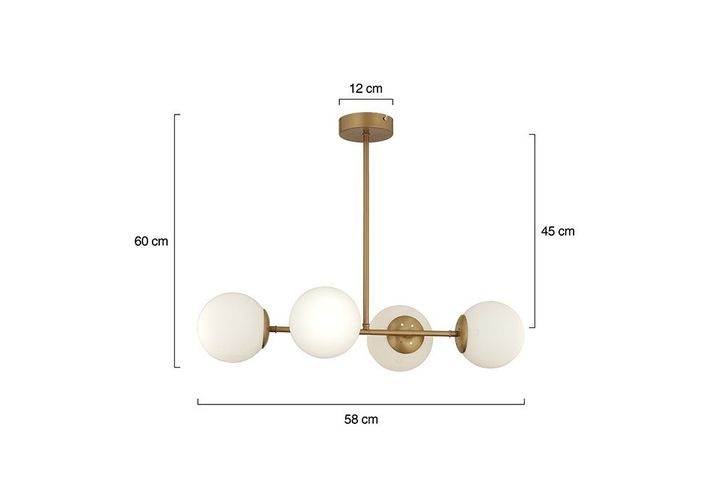 Apliqa Lema 4-Light Chandelier, Brass