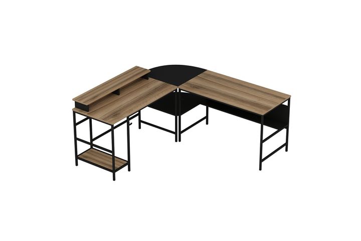 Medway Greta Corner Study Desk, Black