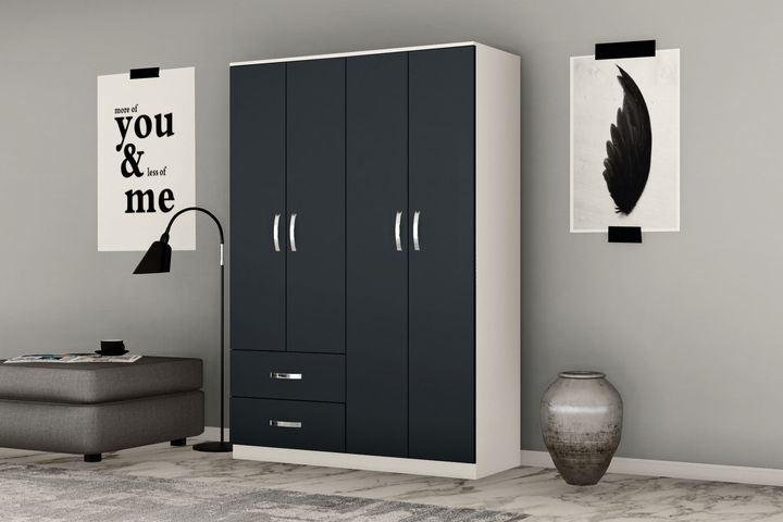 Metalia Noway Kledingkast met 4 Deuren & 2 Lades