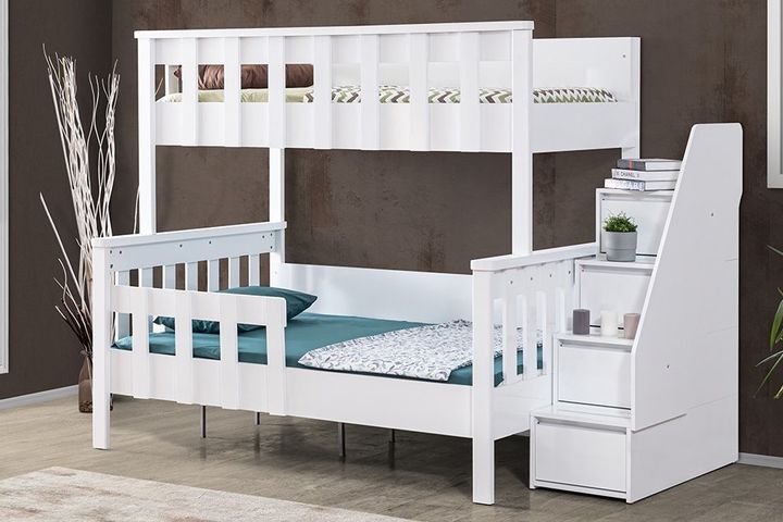 Deluxe Stapelbed, 90x200 cm, Wit