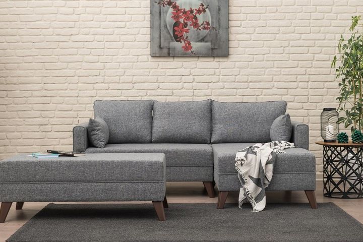 Bella Soft Mini Hoekbank Rechts, Grijs