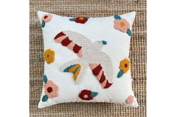 Dove Punch Cushion Cover, 43 x 43 cm, Multicolour
