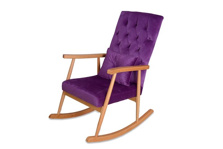 Asedia Trend Schommelstoel Gestoffeerd, Violet & Natuurlijke Kleur