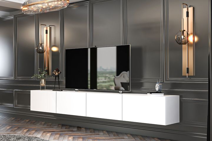 Givayo Milan TV Unit, 240 cm, White