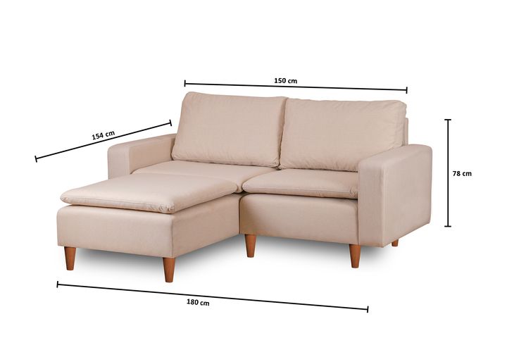 Pafu Lungo Mini-Hoekbank, Creme