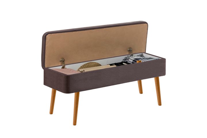 Vina Opbergbank Gestoffeerd, Pijnboom & Grijs