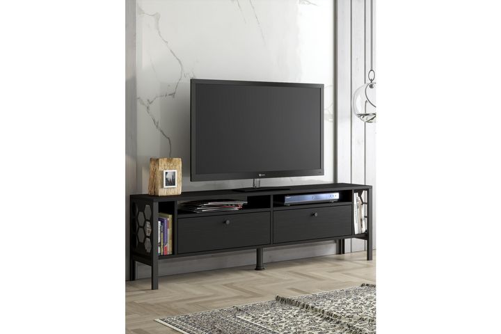 Luna TV Unit, 160 cm, Black | Vivense London