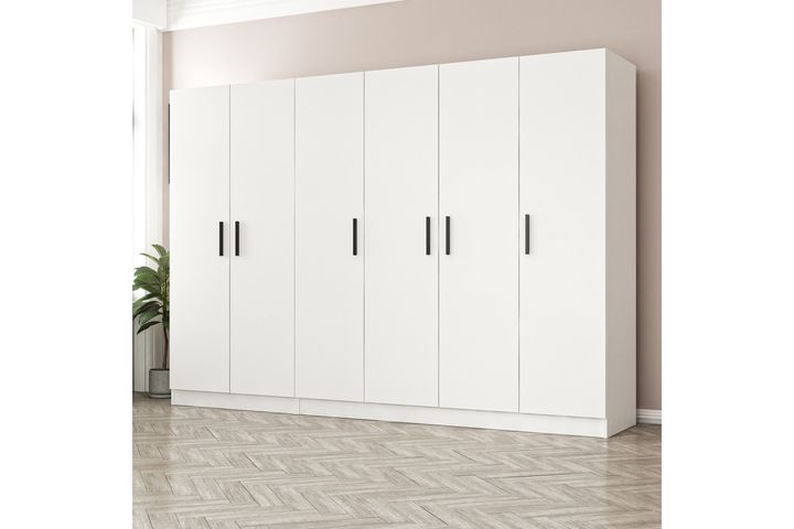 Medway Tideway 6 Door Wardrobe, White