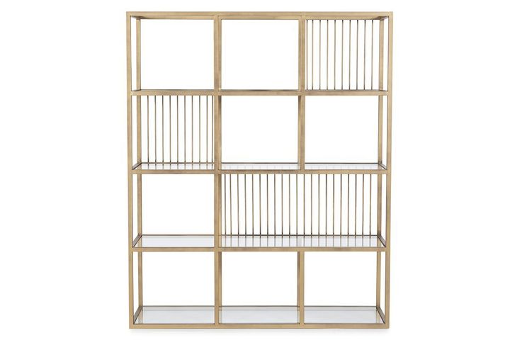 Lola Small Bookcase, 145 cm, Brass