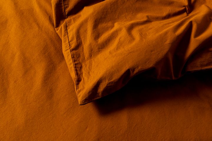 Cozy Washed Cotton Duvet Cover Set, Double Size, Terracotta