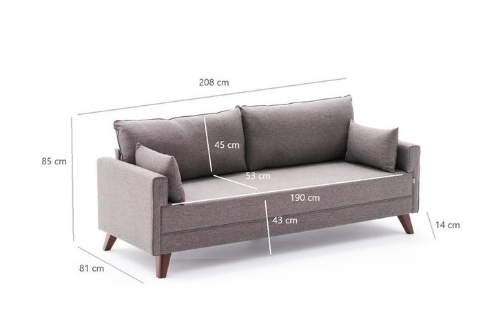 Bella Soft 3-Zitsbank, Bruin