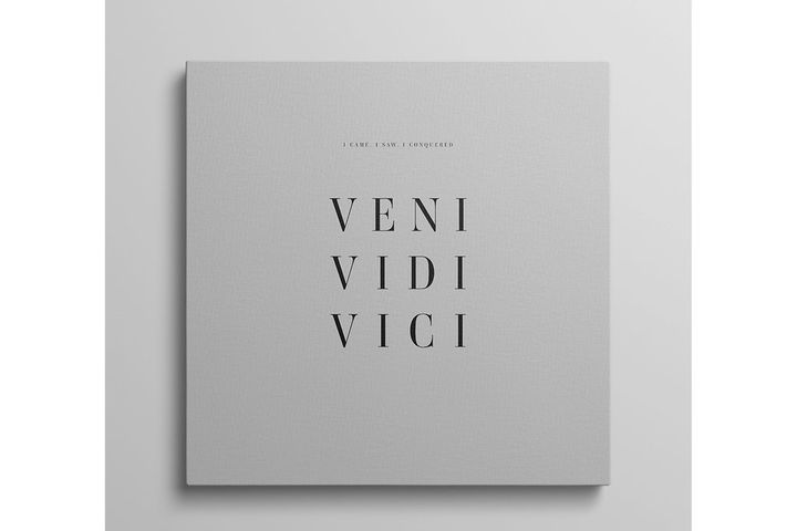 Veni Minimale Afbeelding Op Canvas, 70x70 cm