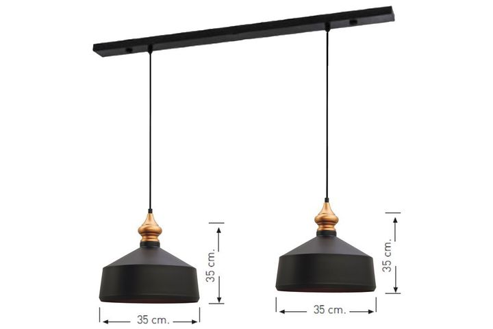 Bellezza Angular 2-Light Chandelier, Black
