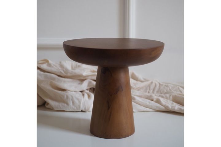 Mushroom Side Table, 50 cm, Walnut