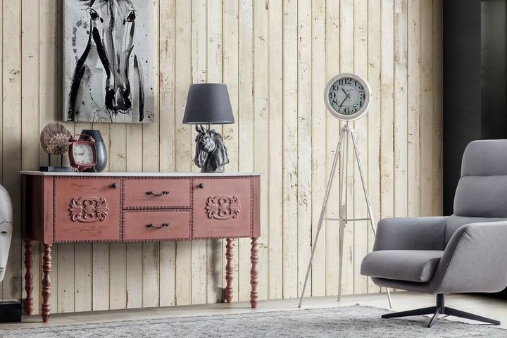 Salt Consoletafel met 2 Lades, Steenrood