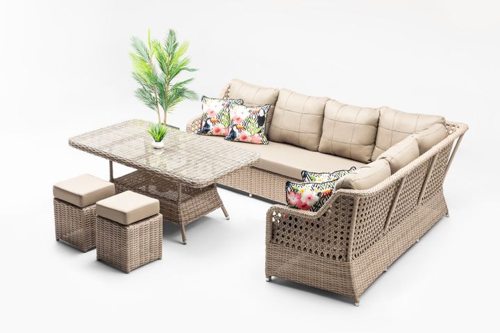 Cenova Outdoor Corner Sofa Set, Cream