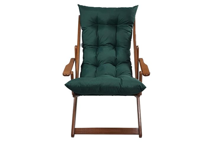 Bysay Opklapbare Houten Ligbeddenset met Armleuningen, 3-Delige, Groen en Walnoot