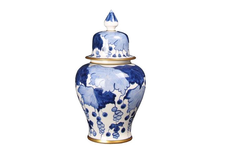 Bleu Blanc Shah Vase, Blattmuster