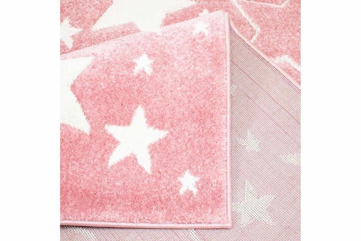 Piave Star Print Children's Rug, 80 x 150
 cm, Pink