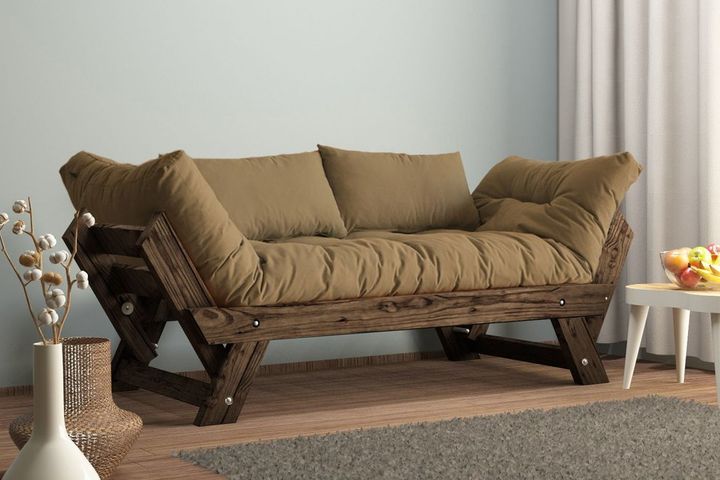 Woodesk Aller 2-Sitzer Sofa aus Massiv, Hellbraun & Braun