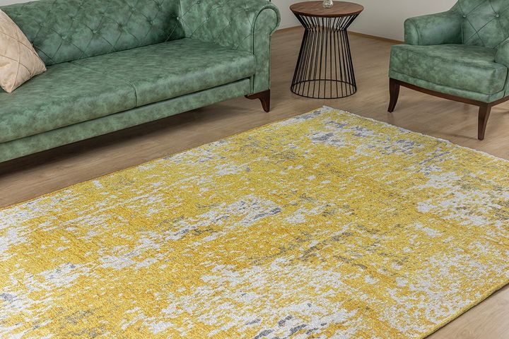 Moretti Dubbelzijdig Tapijt, 77x300 cm, Geel