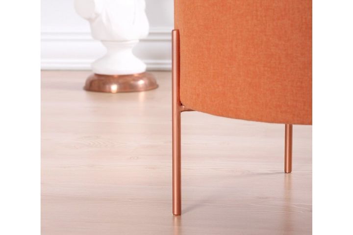 Copper Ronde Poef, Oranje