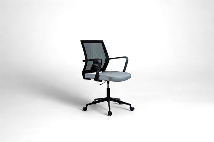Mesh Bureaustoel, Metalen Poten, Grijs