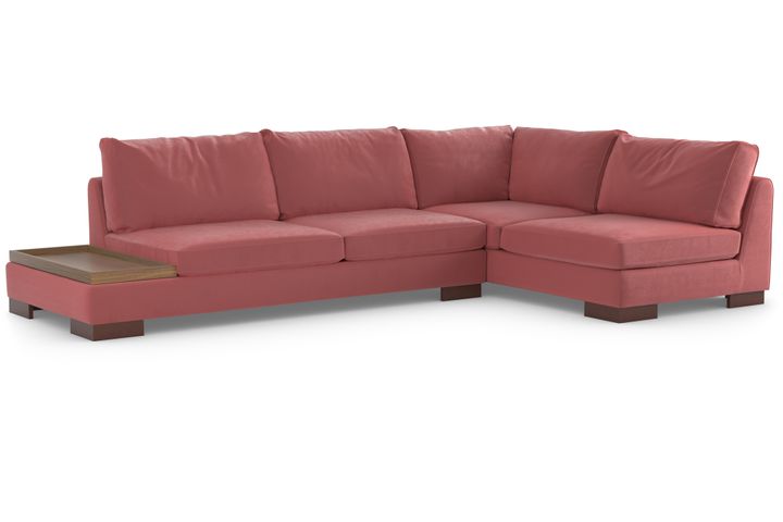 Tulip Corner Sofa Right Chaise, Dusty Pink