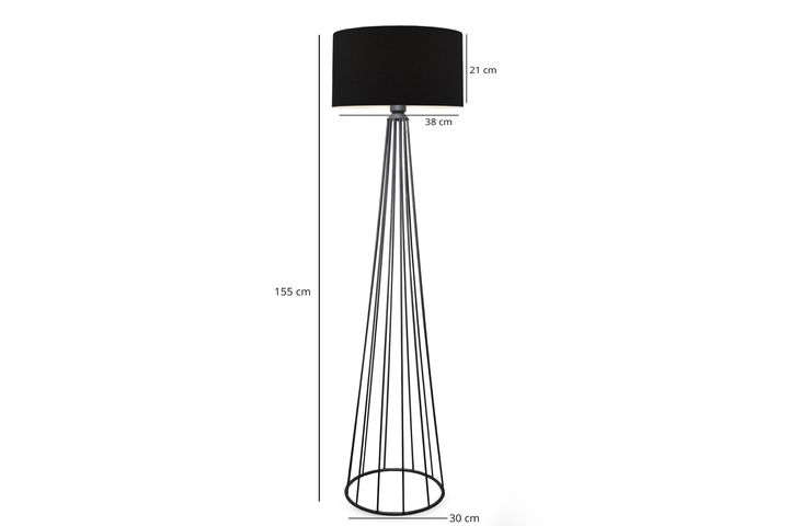 Homing Ardenia Metalen Vloerlamp, Zwart
