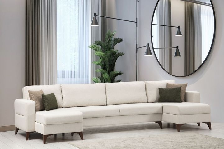 Kristal Hoekbank, Beige