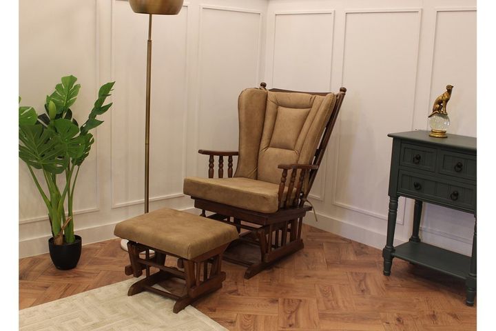 Baroque Schommelstoel, Bruin & Walnoot