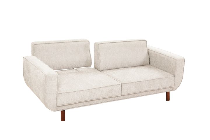 Larus 3-Zitsbank, Creme, Walnoot Poten