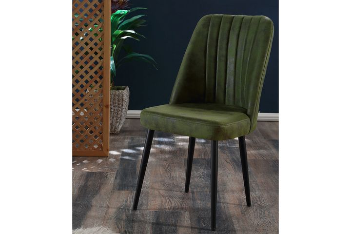 Vento Stuhl aus Metall, Grün & Schwarz  